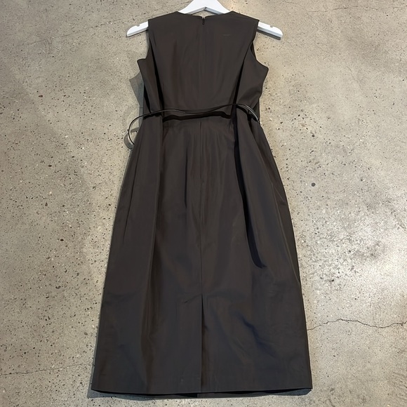 Max Mara SS/17 Dattero Dark Brown Belted Cotton Dress - Picture 3 of 10